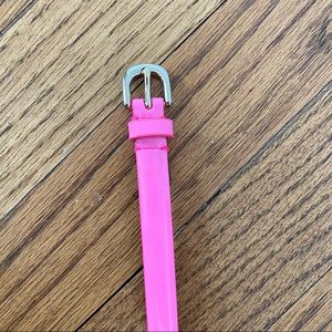 J. Crew Neon Pink Patent Leather Skinny Belt